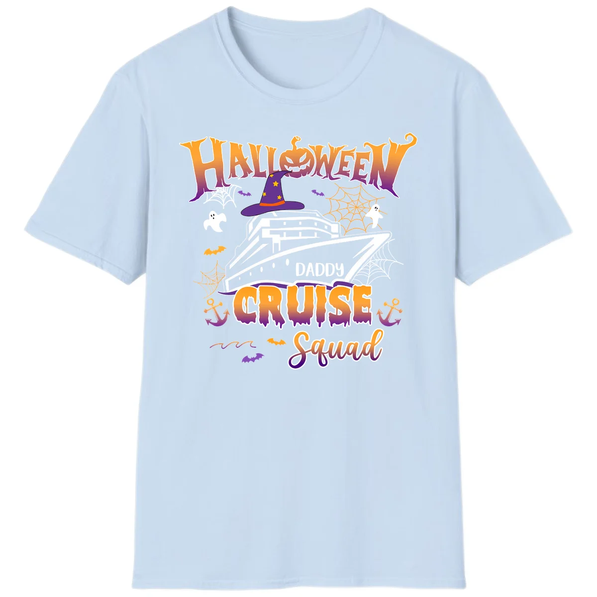 Halloween Daddy Cruise Squad T-Shirt in Light Blue