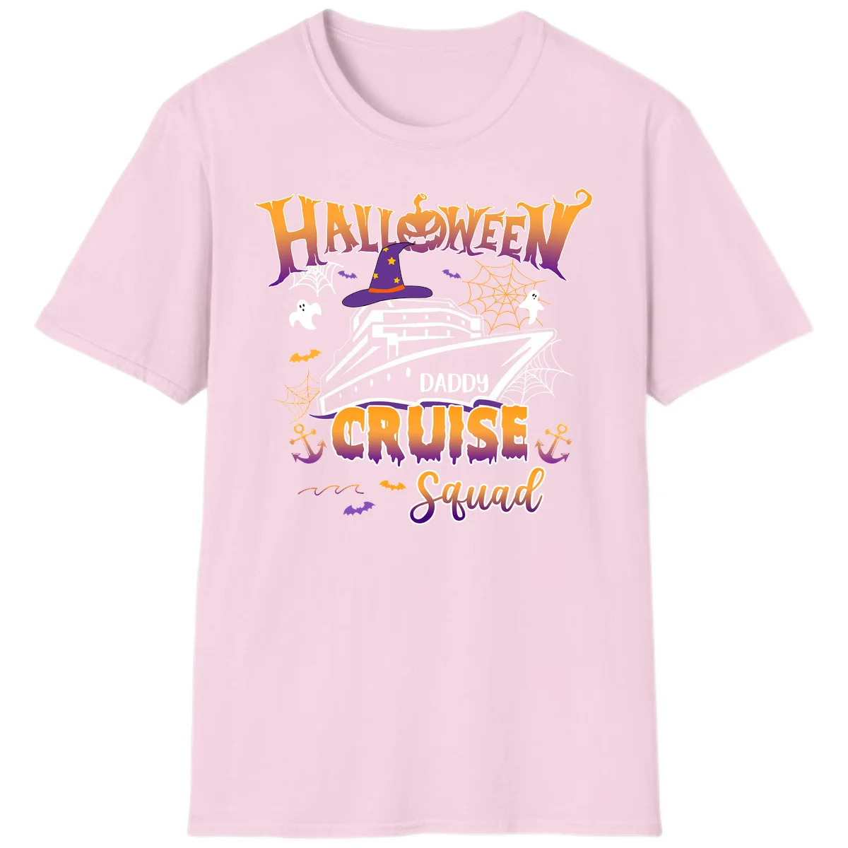 Halloween Daddy Cruise Squad T-Shirt in Light Pink