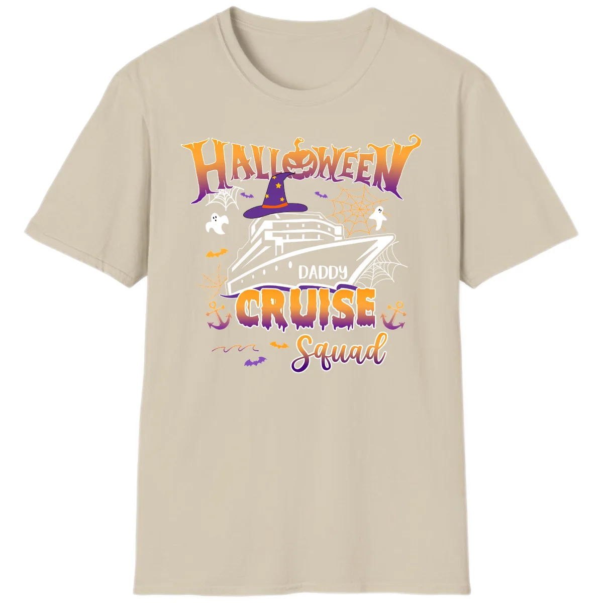 Halloween Daddy Cruise Squad T-Shirt in Sand