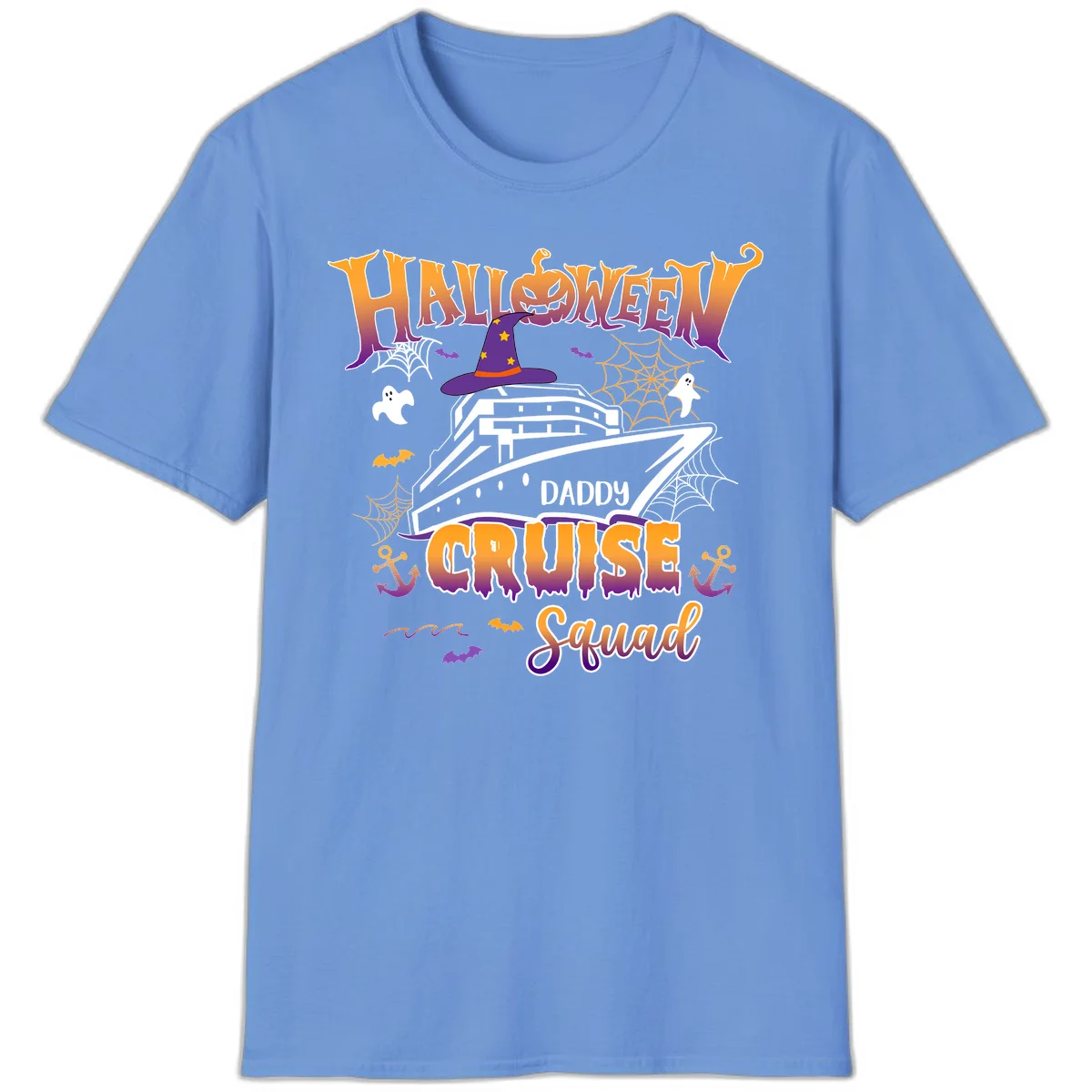 Halloween Daddy Cruise Squad T-Shirt in Carolina Blue