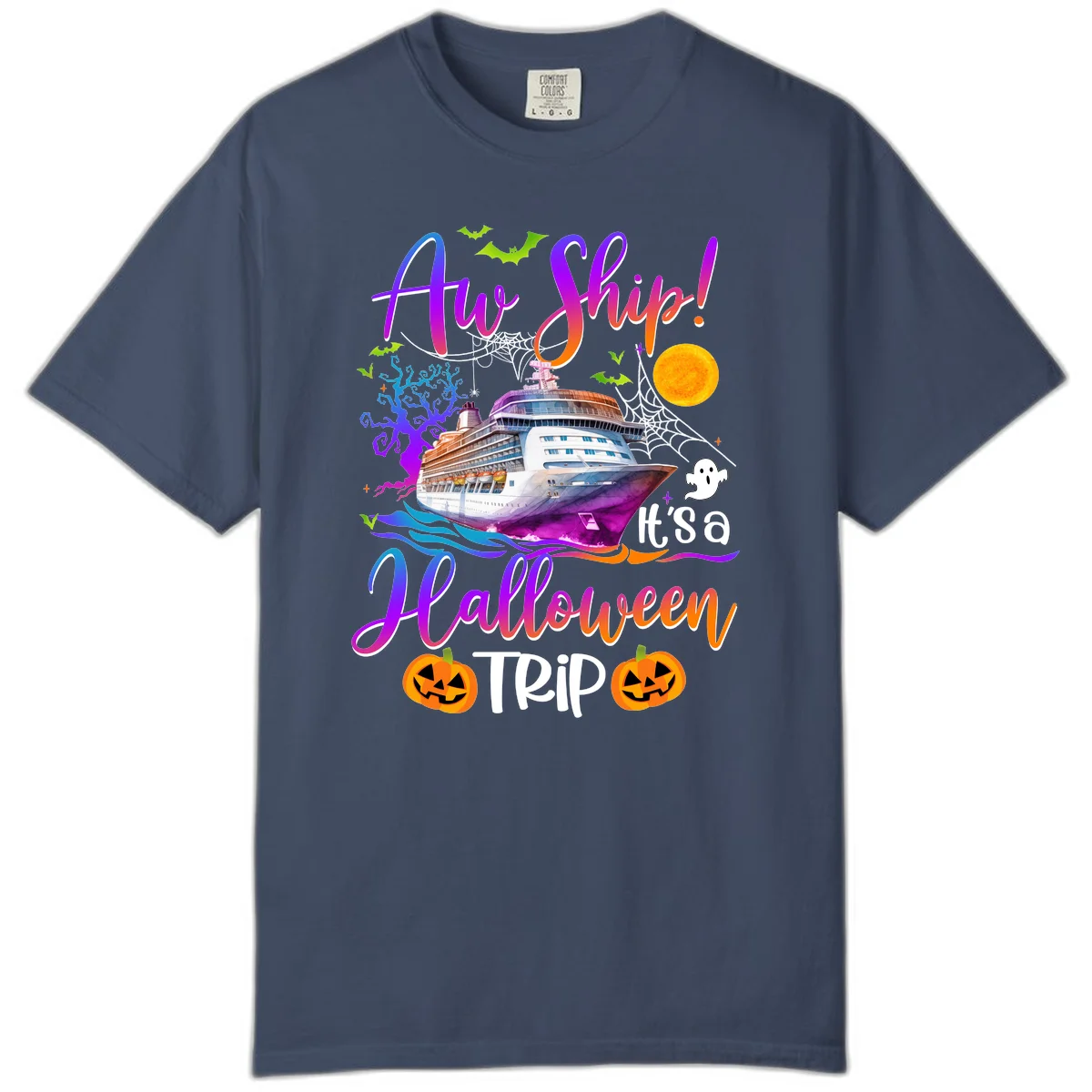 Ahoy Ship It's A Halloween Trip Comfort Color in Midnight
