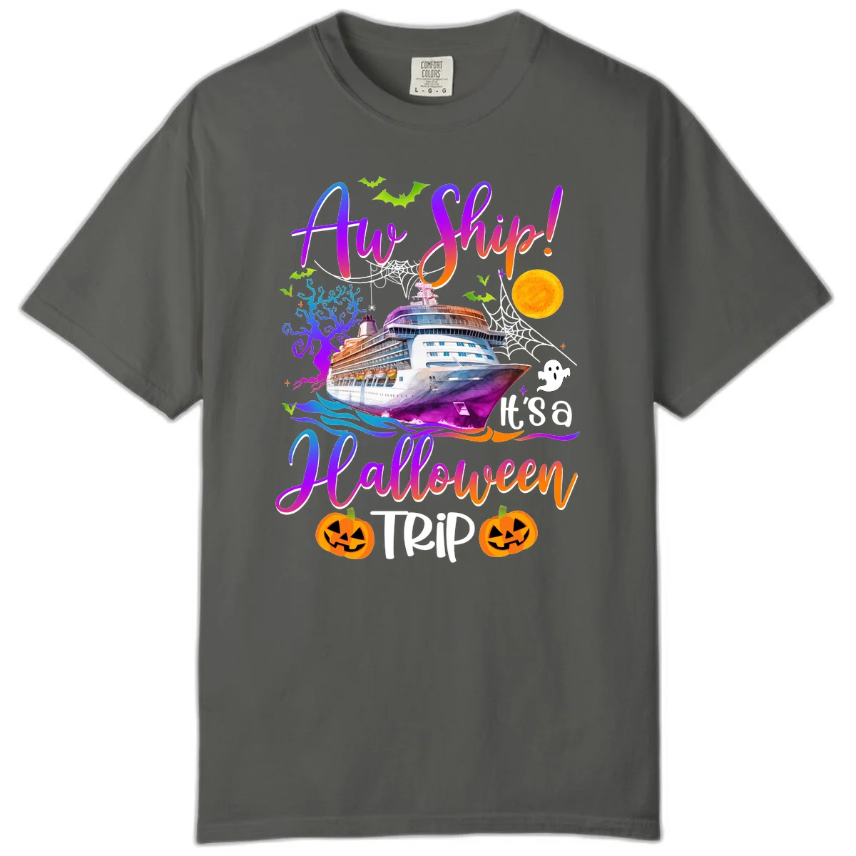 Ahoy Ship It's A Halloween Trip Comfort Color in Pepper