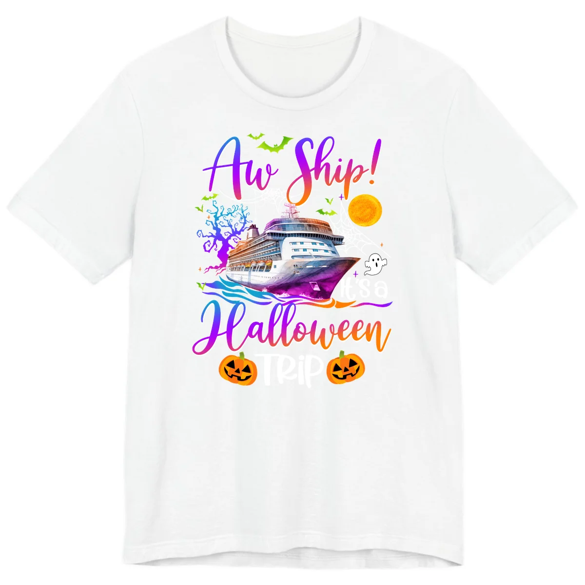 Ahoy Ship It's A Halloween Trip Premium T-Shirt in White