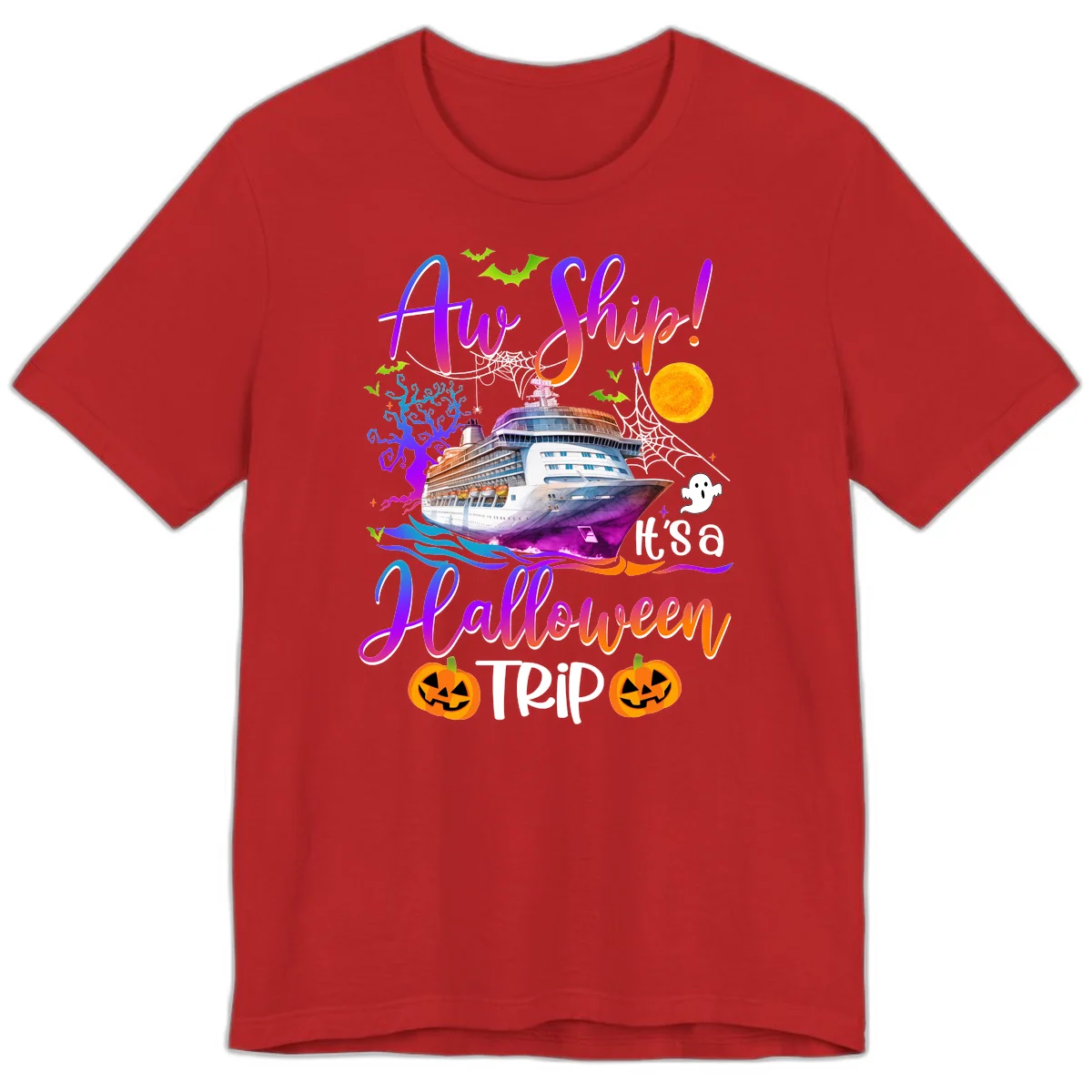 Ahoy Ship It's A Halloween Trip Premium T-Shirt in Red