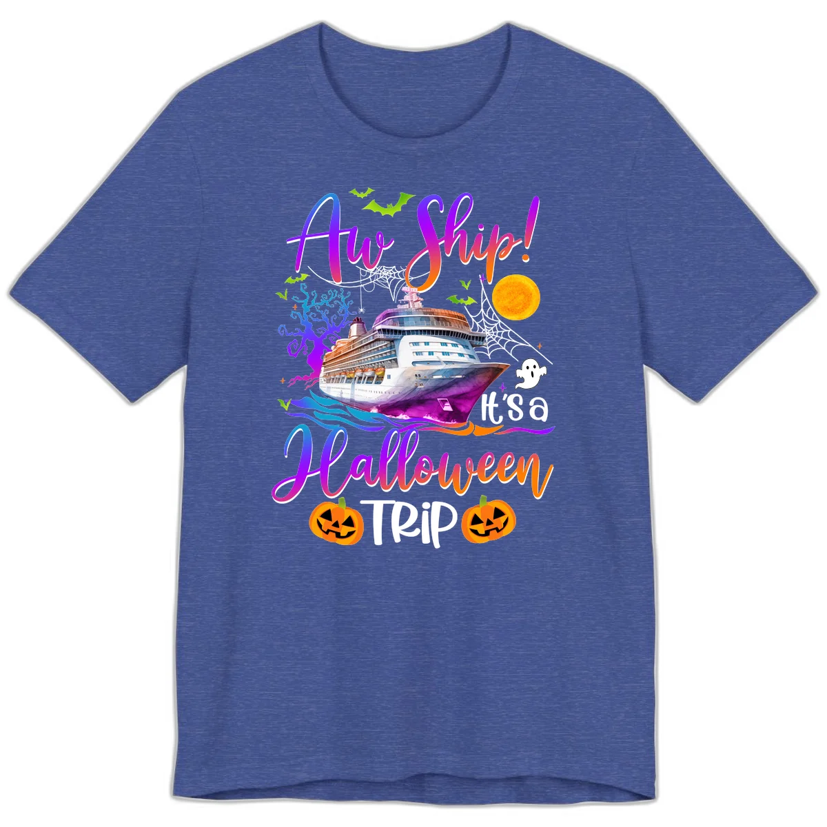 Ahoy Ship It's A Halloween Trip Premium T-Shirt in Heather True Royal