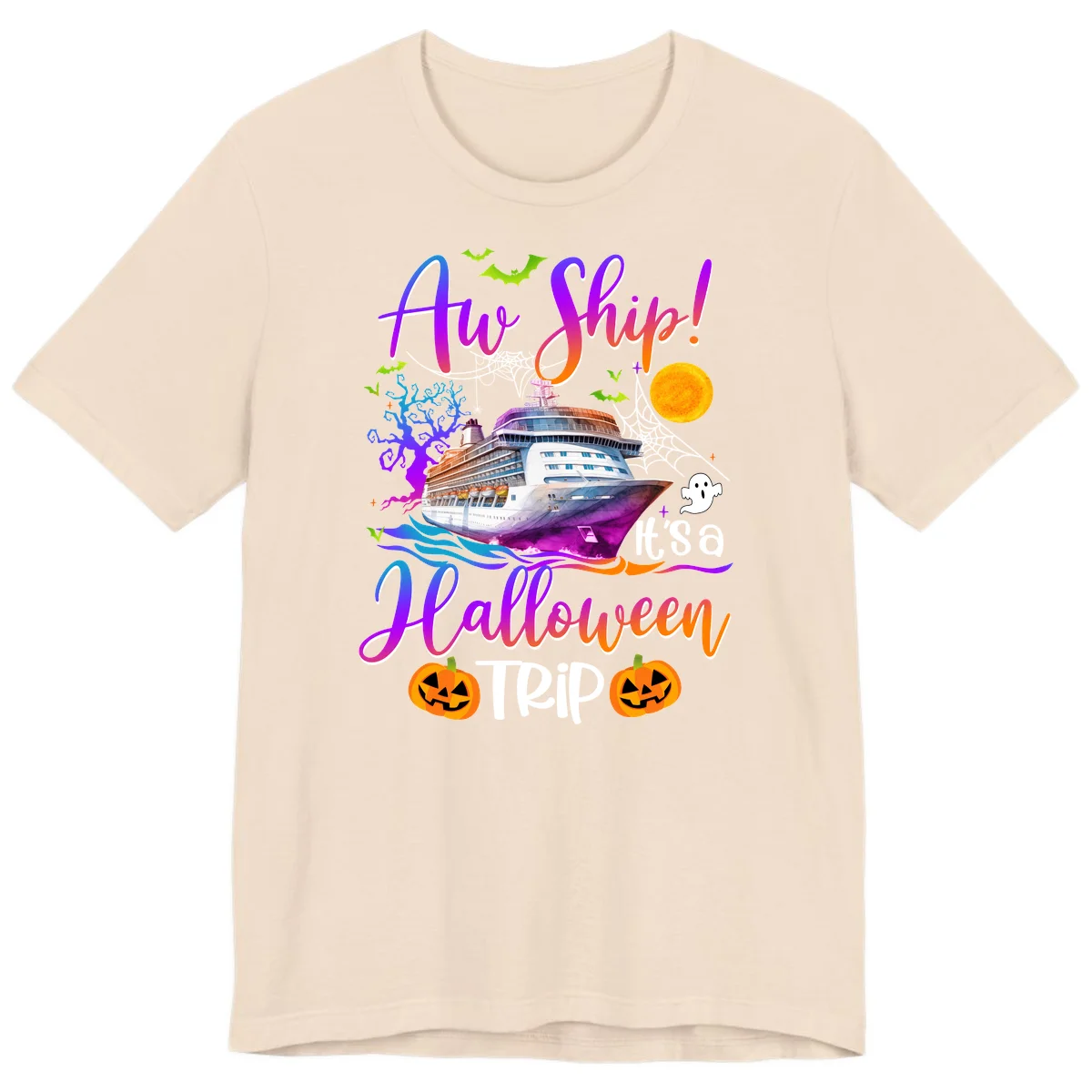 Ahoy Ship It's A Halloween Trip Premium T-Shirt in Soft Cream