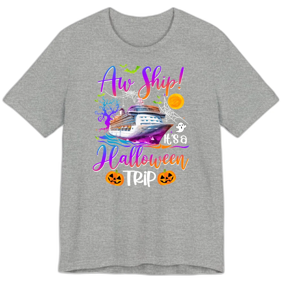 Ahoy Ship It's A Halloween Trip Premium T-Shirt in Athletic Heather