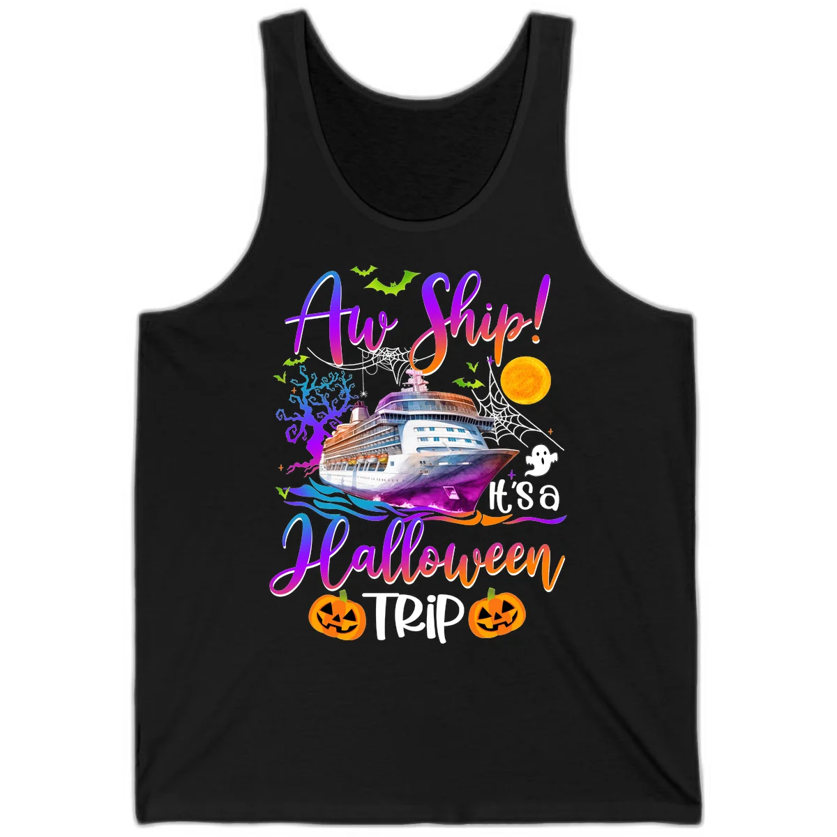 Ahoy Ship It's A Halloween Trip Tank in Black