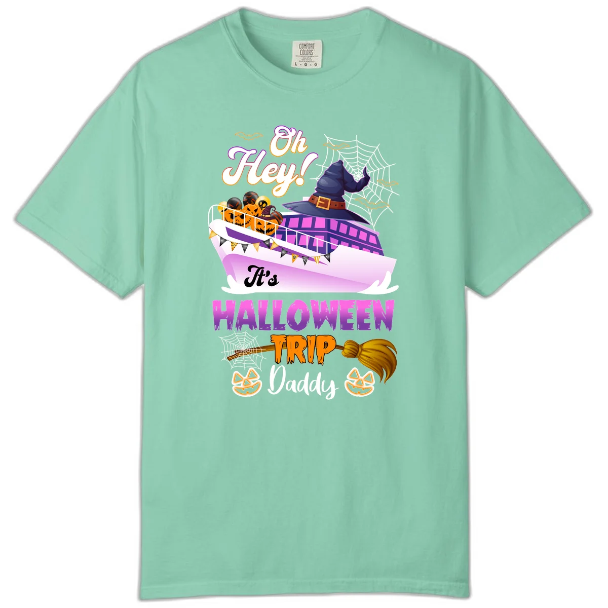 Oh Hey It's Halloween Trip Daddy Comfort Color T-Shirt in Island Reef