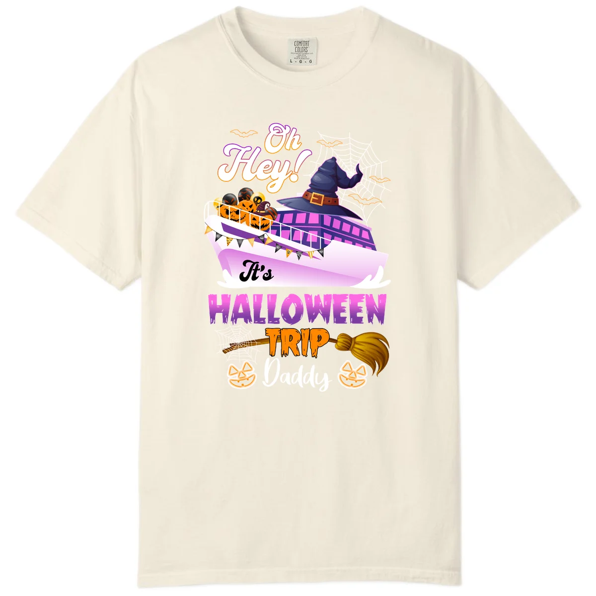 Oh Hey It's Halloween Trip Daddy Comfort Color T-Shirt in Ivory