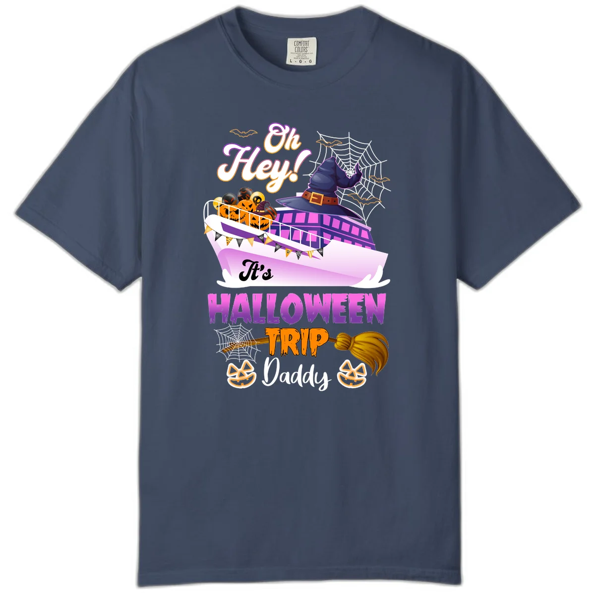Oh Hey It's Halloween Trip Daddy Comfort Color T-Shirt in Midnight