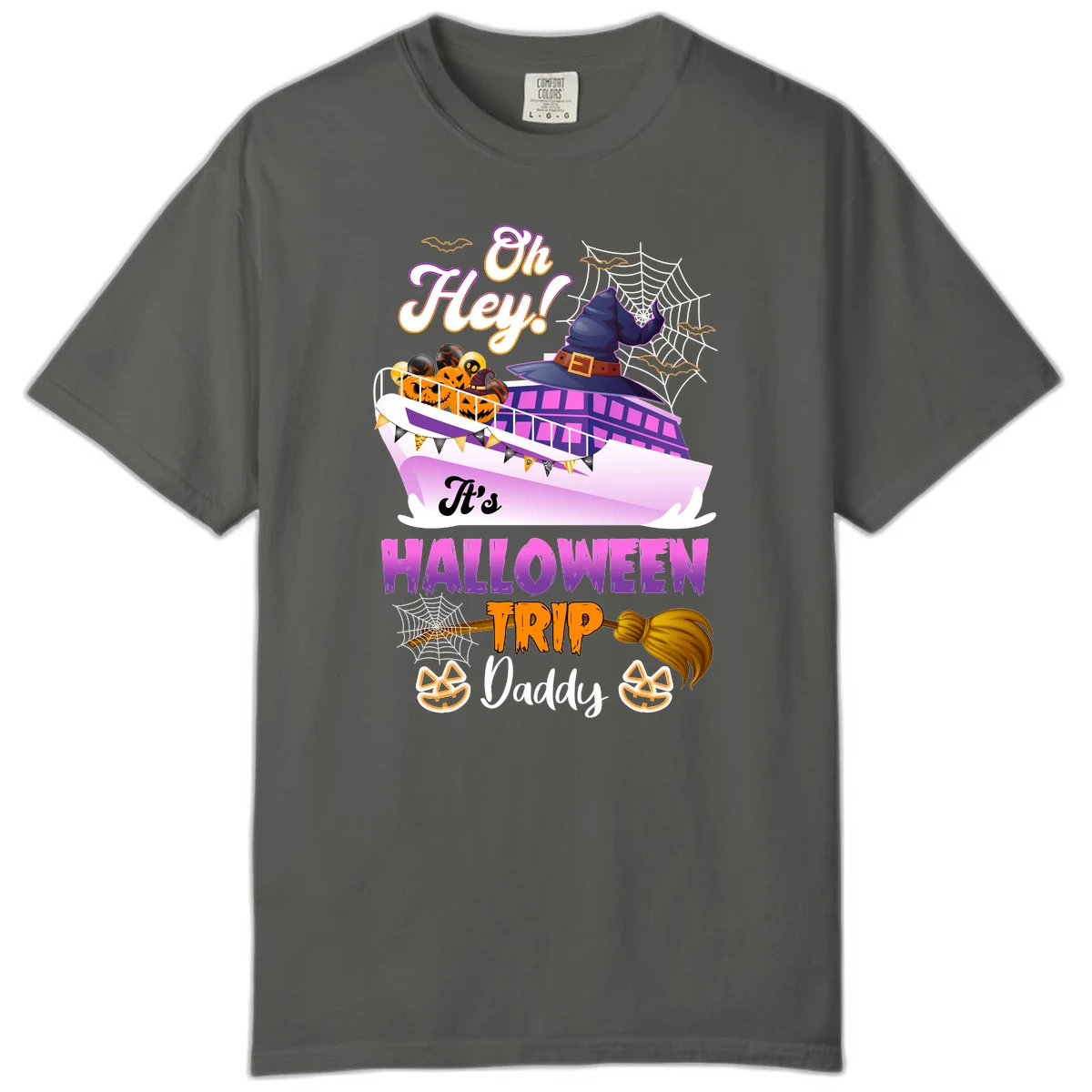 Oh Hey It's Halloween Trip Daddy Comfort Color T-Shirt in Pepper