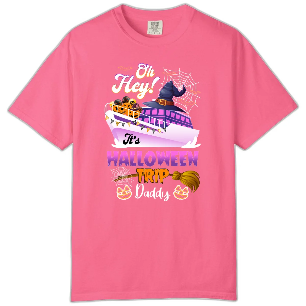 Oh Hey It's Halloween Trip Daddy Comfort Color T-Shirt in Crunchberry