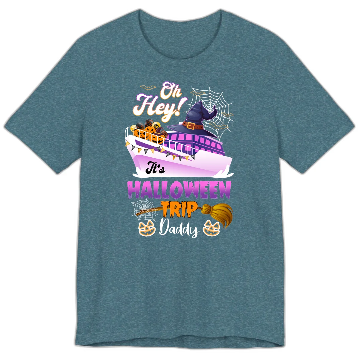 Oh Hey It's Halloween Trip Daddy Premium T-Shirt in Heather Deep Teal