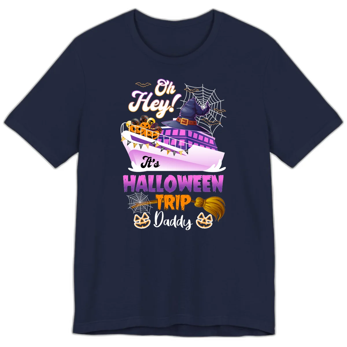 Oh Hey It's Halloween Trip Daddy Premium T-Shirt in Navy
