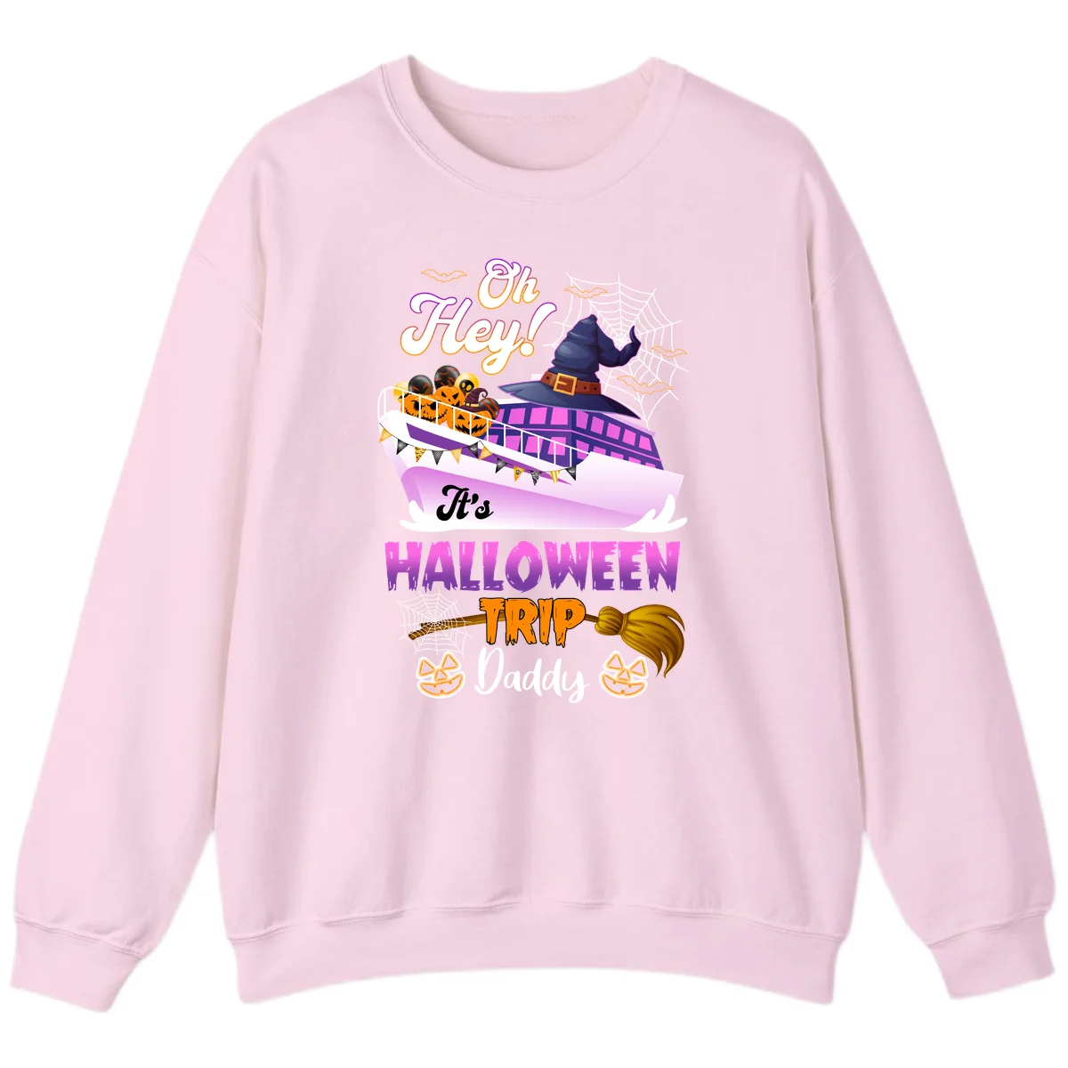 Oh Hey It's Halloween Trip Daddy Sweatshirt in Light Pink