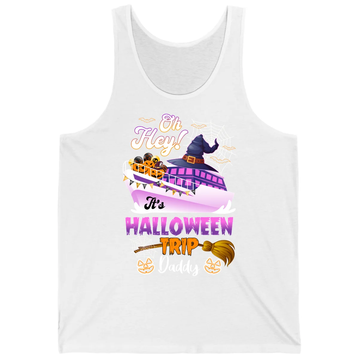 Oh Hey It's Halloween Trip Daddy Tank Top in White
