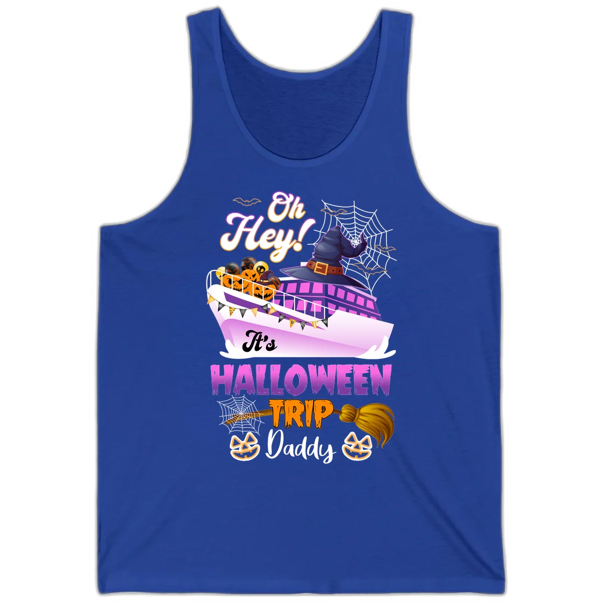 Oh Hey It's Halloween Trip Daddy Tank Top in True Royal