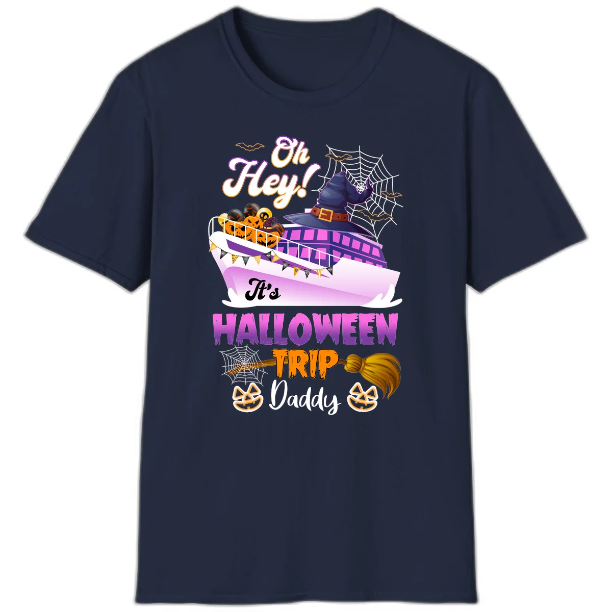 Oh Hey It's Halloween Trip Daddy T-Shirt in Navy
