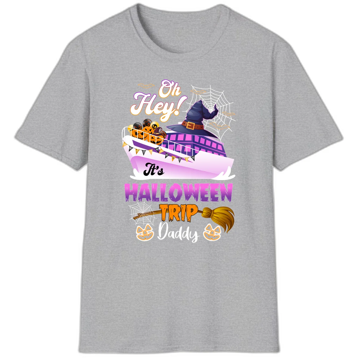 Oh Hey It's Halloween Trip Daddy T-Shirt in Sport Grey