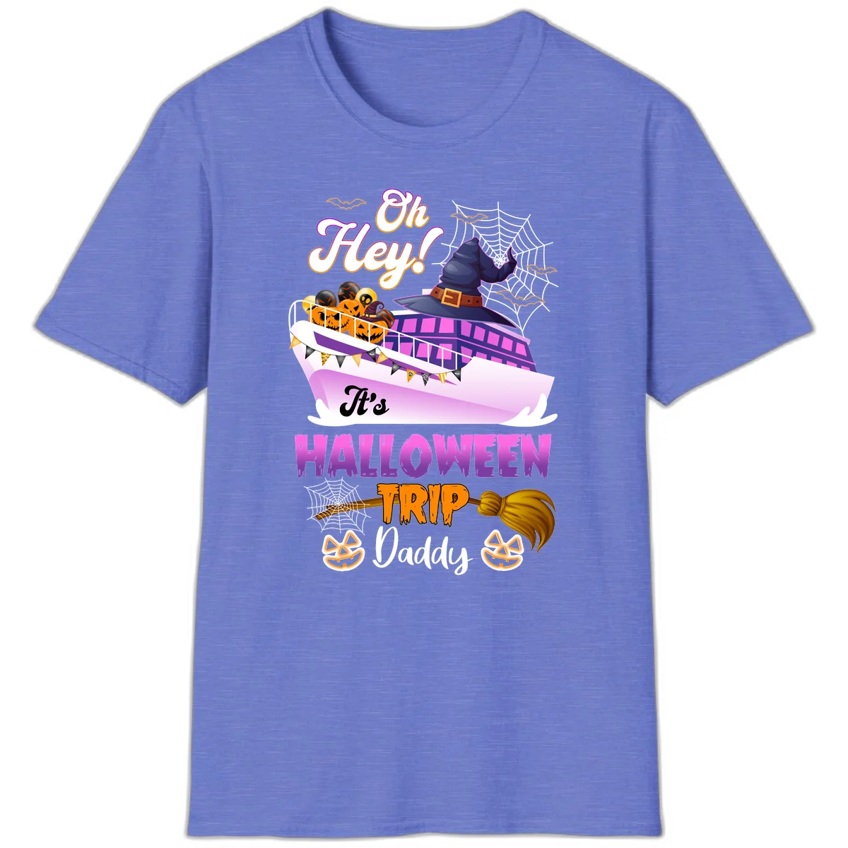 Oh Hey It's Halloween Trip Daddy T-Shirt in Heather Royal