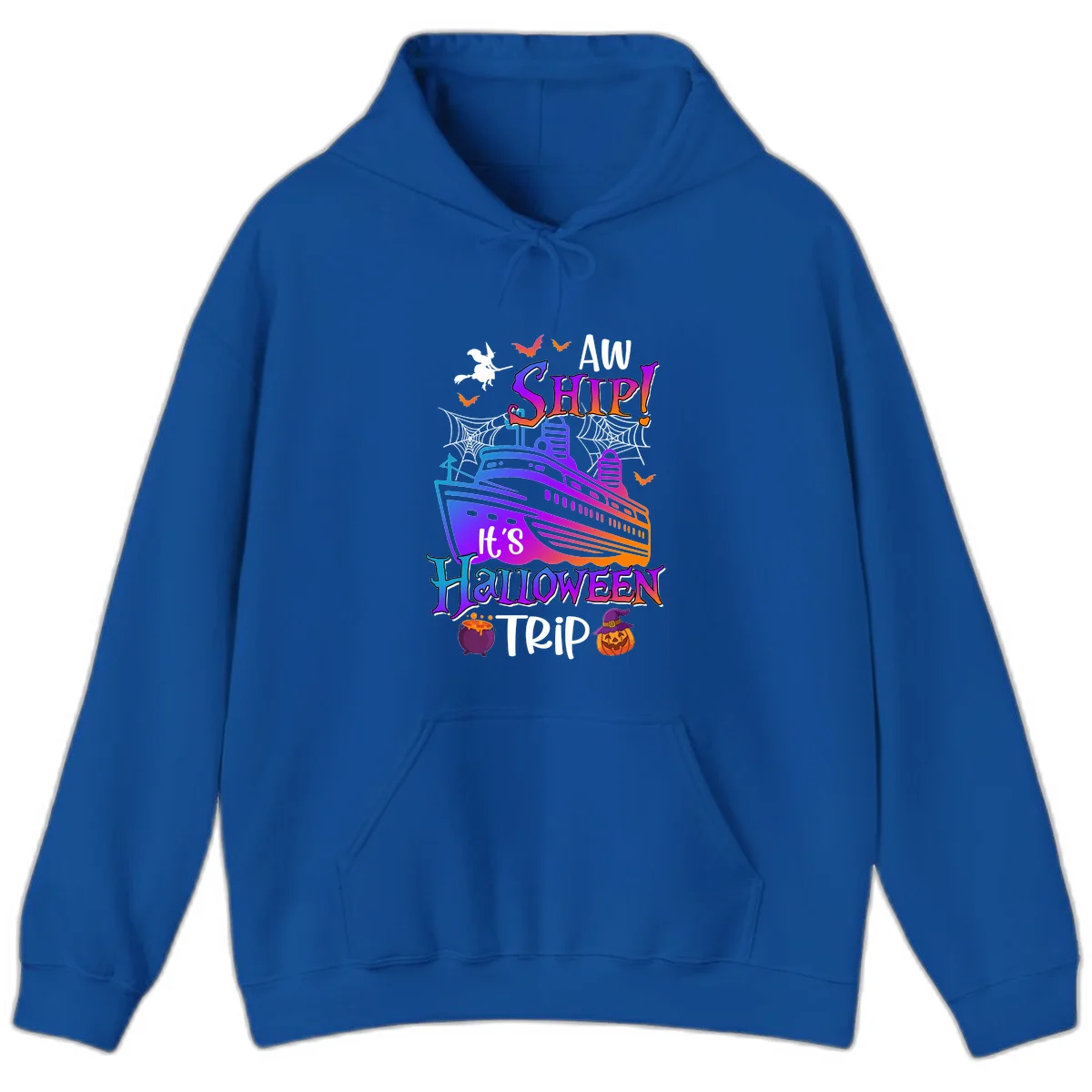 Aw Ship It's Halloween Trip Hoodie in Royal