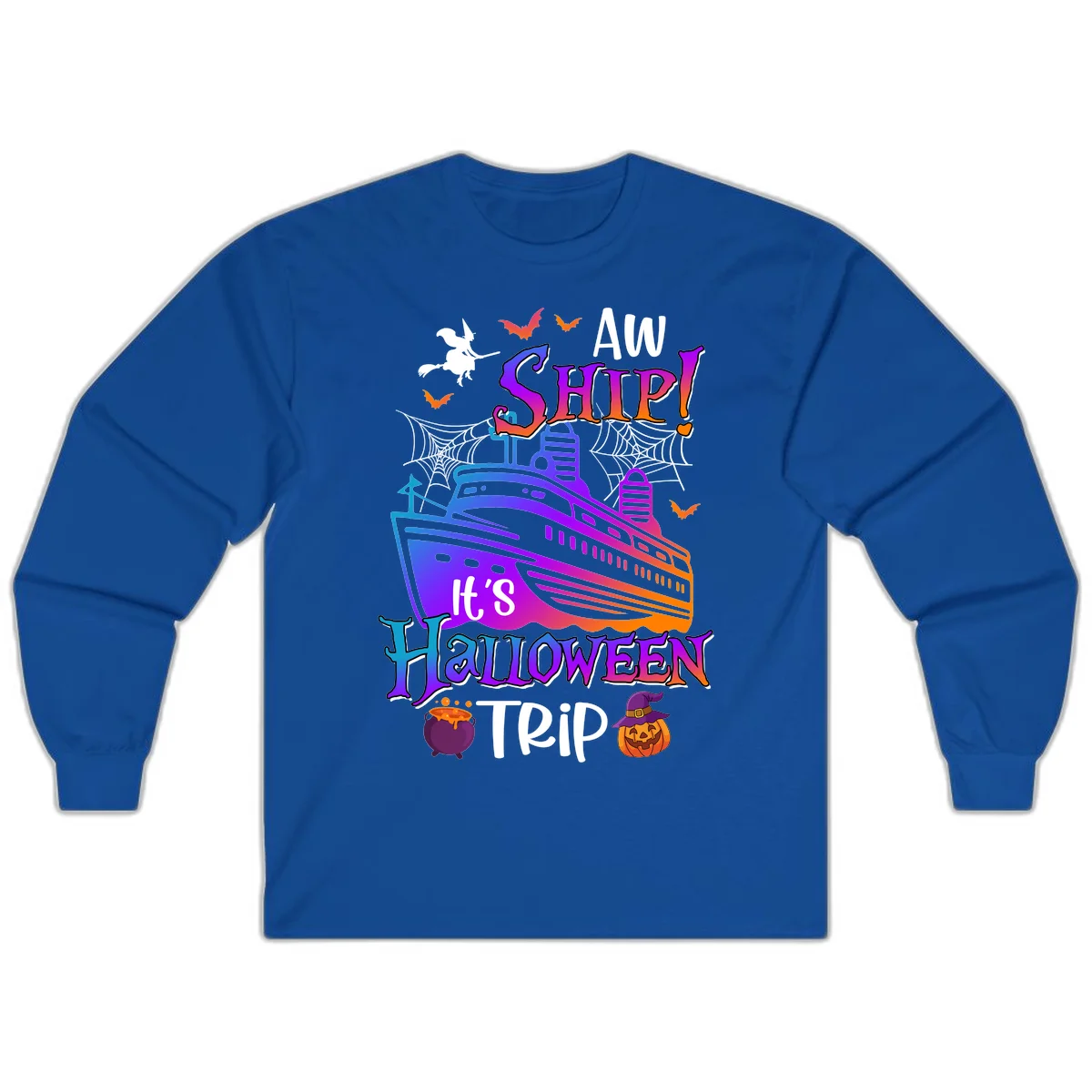 Aw Ship It's Halloween Trip Long Sleeve in Royal