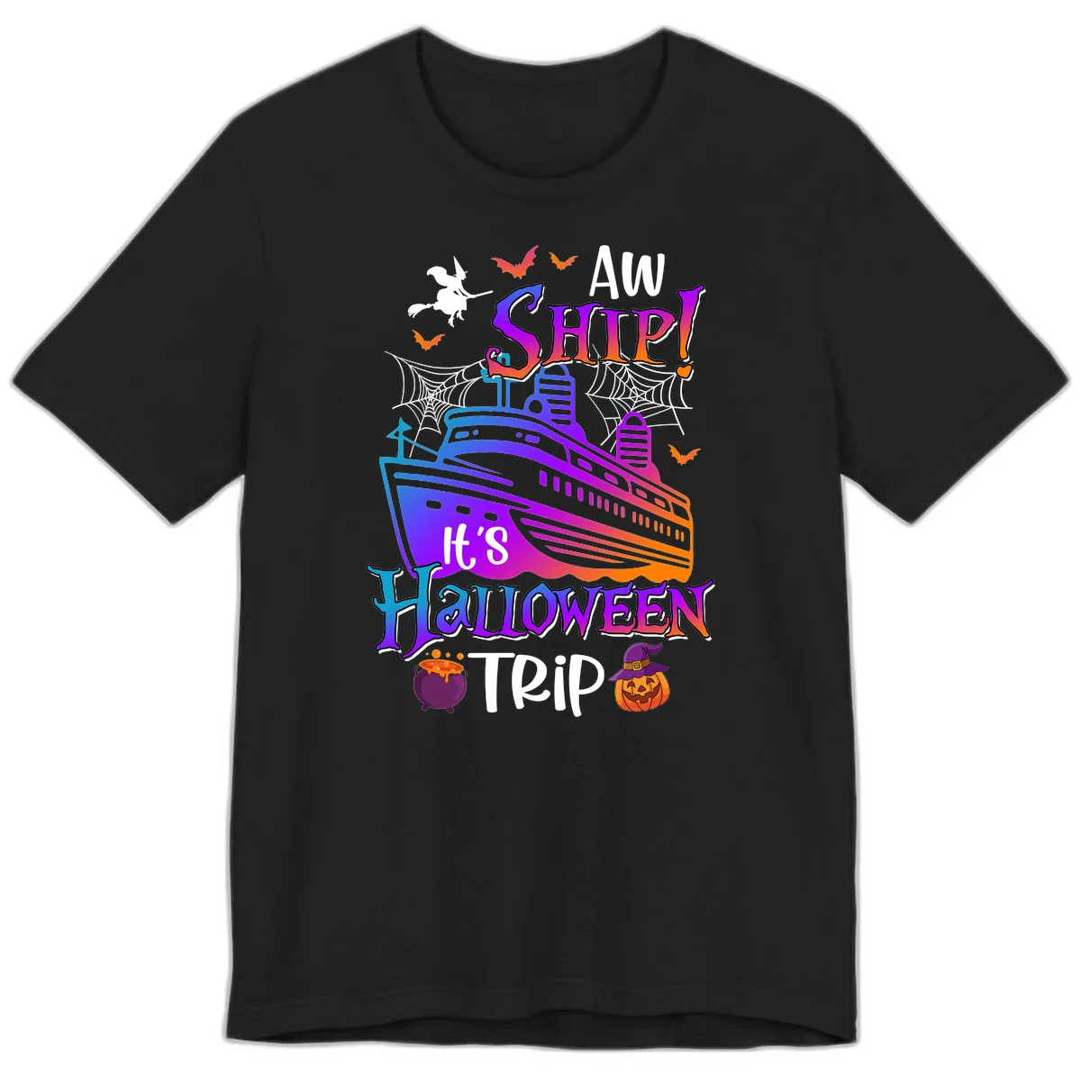 Aw Ship It's Halloween Trip Premium T-Shirt in Black