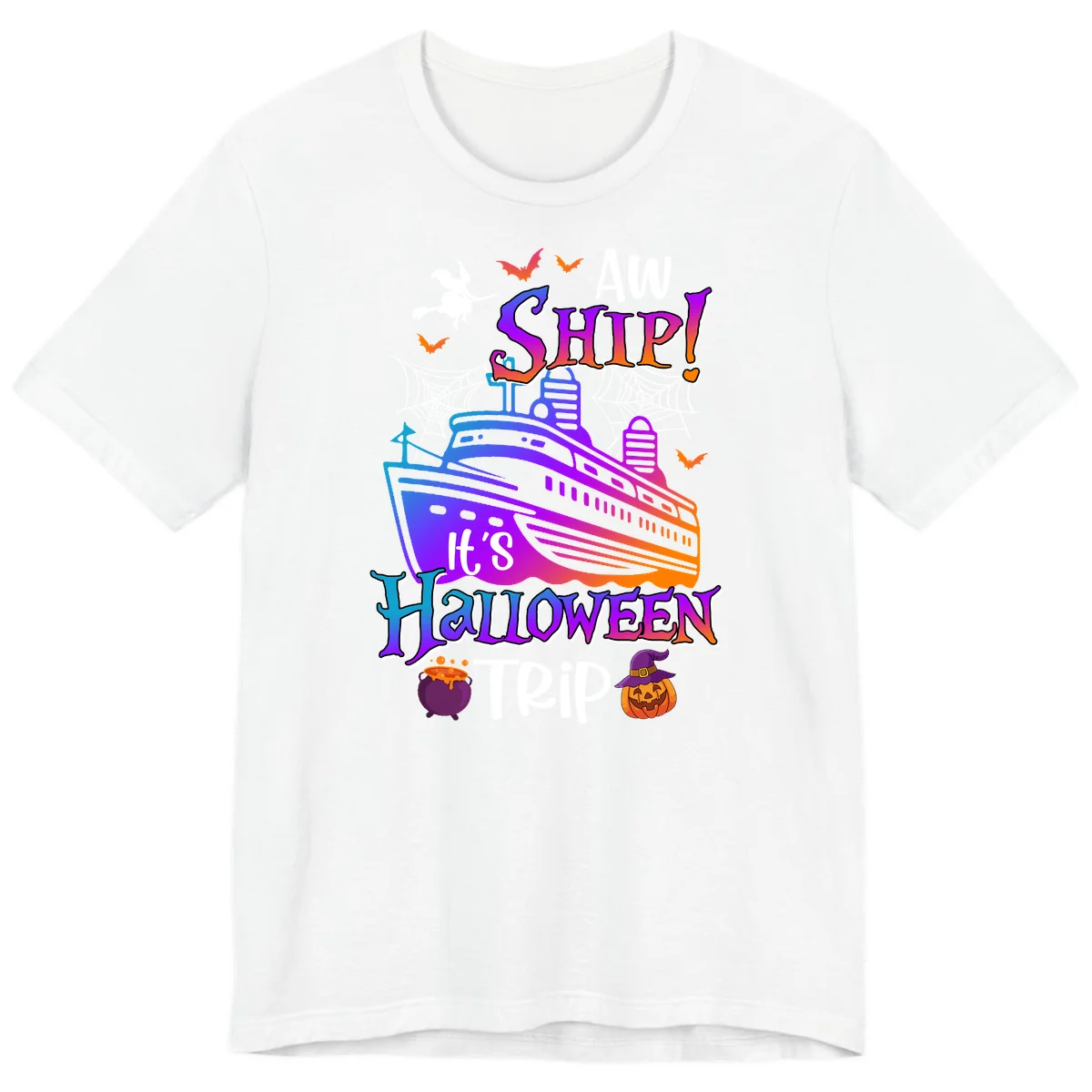 Aw Ship It's Halloween Trip Premium T-Shirt in White