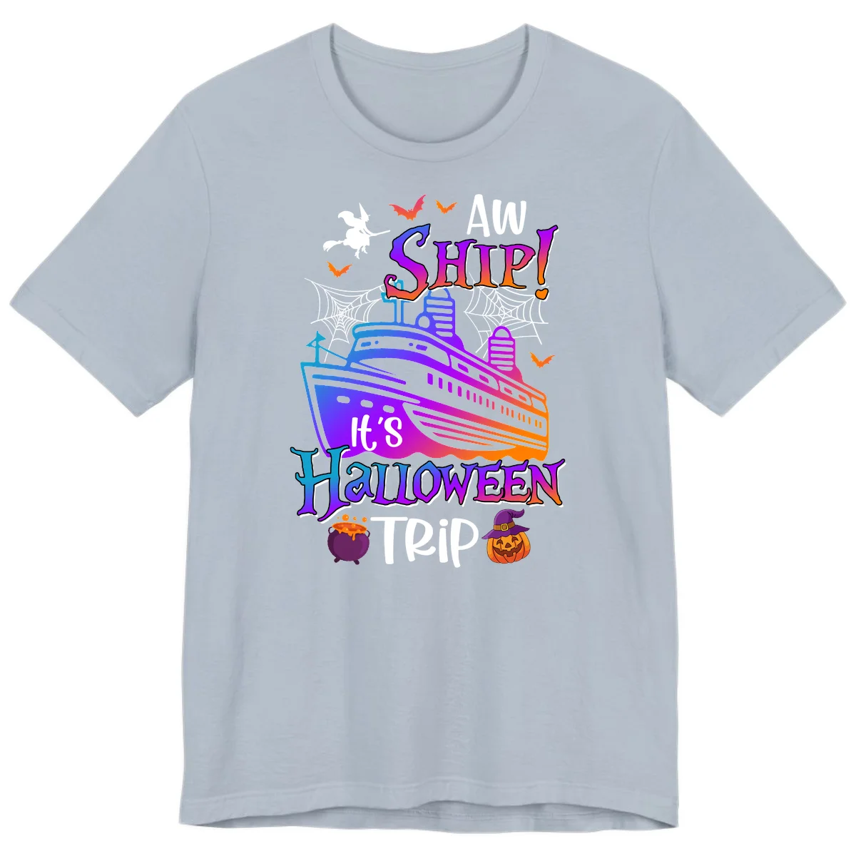 Aw Ship It's Halloween Trip Premium T-Shirt in Light Blue