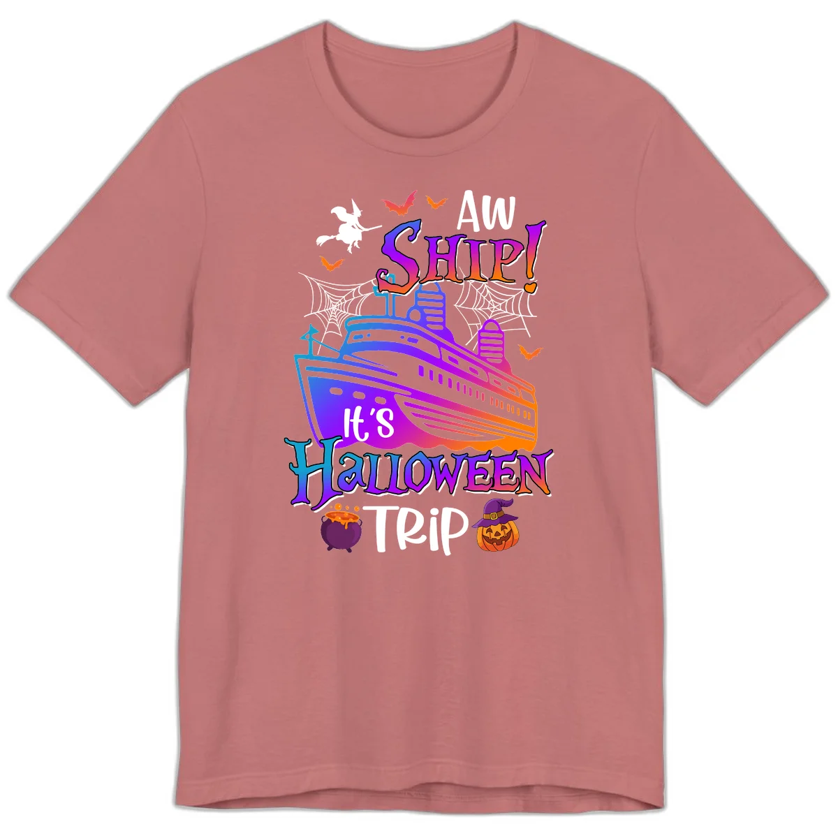 Aw Ship It's Halloween Trip Premium T-Shirt in Mauve
