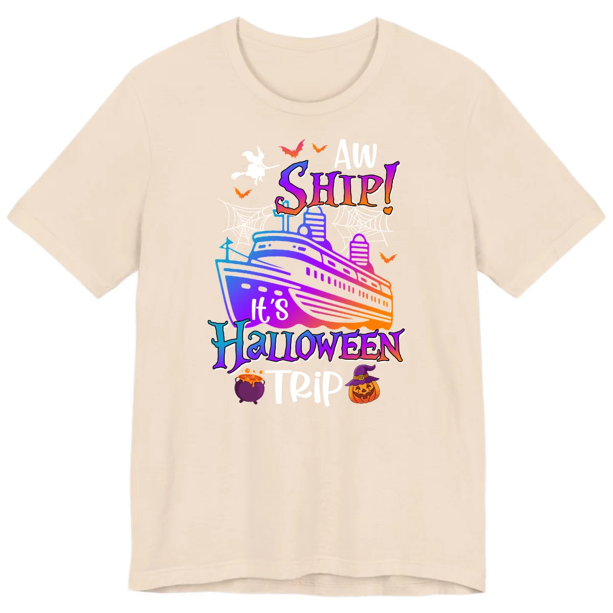 Aw Ship It's Halloween Trip Premium T-Shirt in Soft Cream