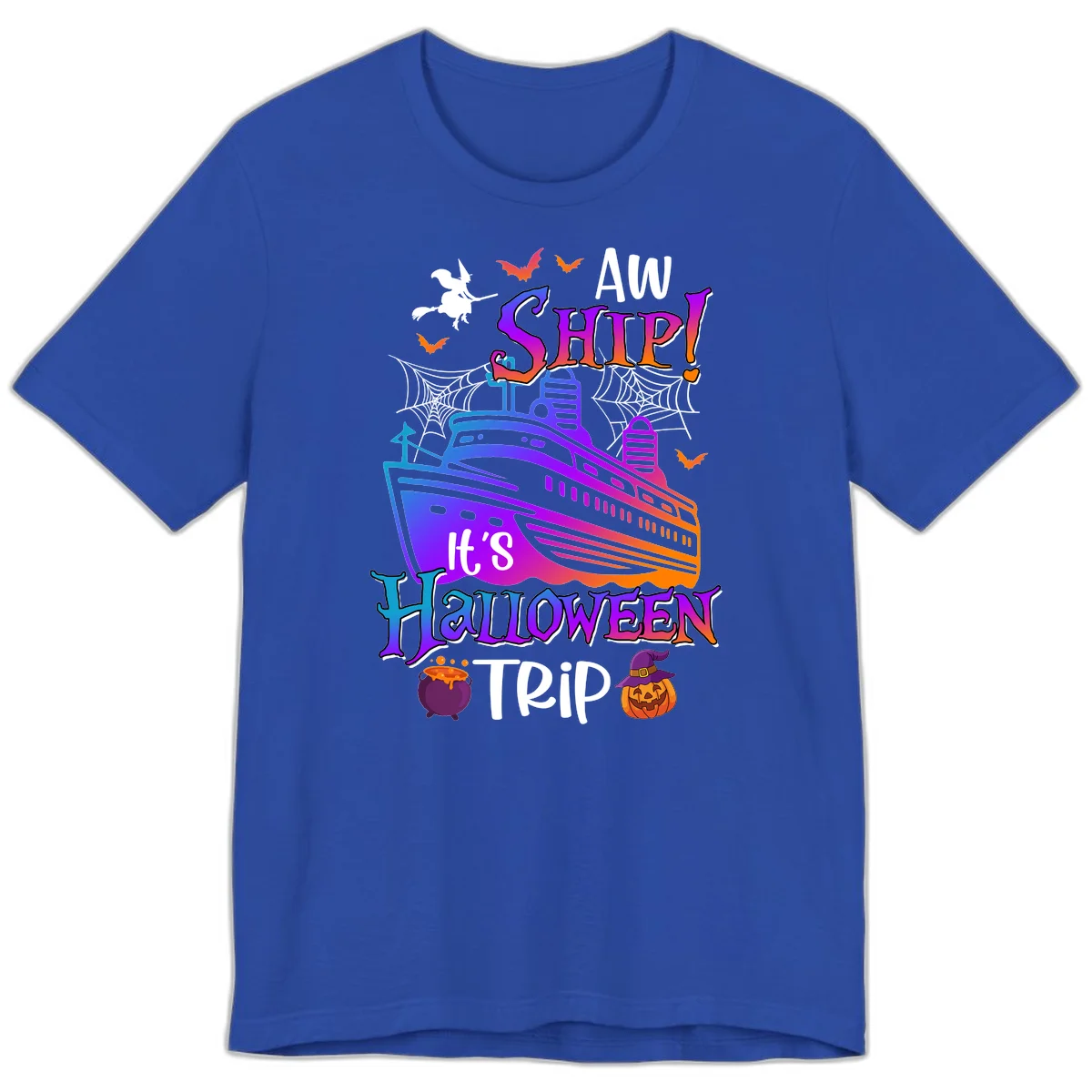 Aw Ship It's Halloween Trip Premium T-Shirt in True Royal