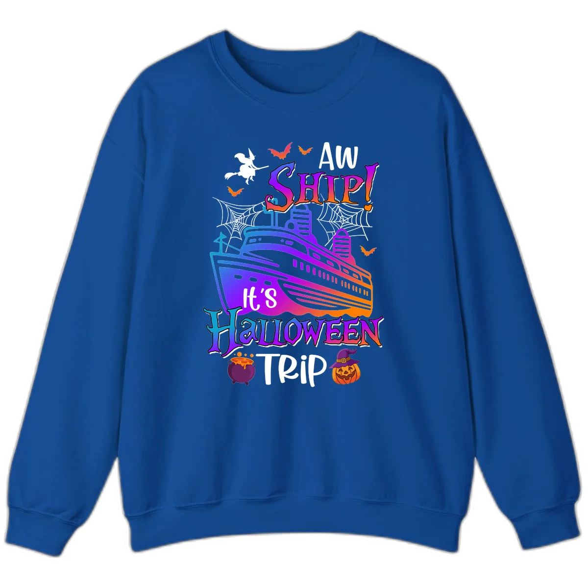 Aw Ship It's Halloween Trip Sweatshirt in Royal