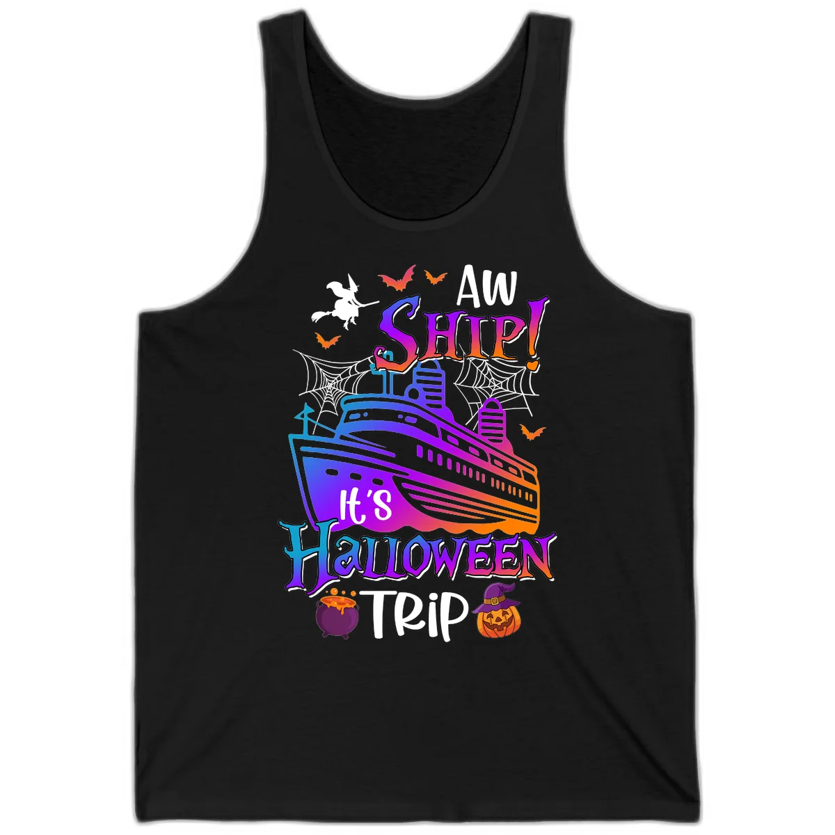 Aw Ship It's Halloween Trip Tank in Black