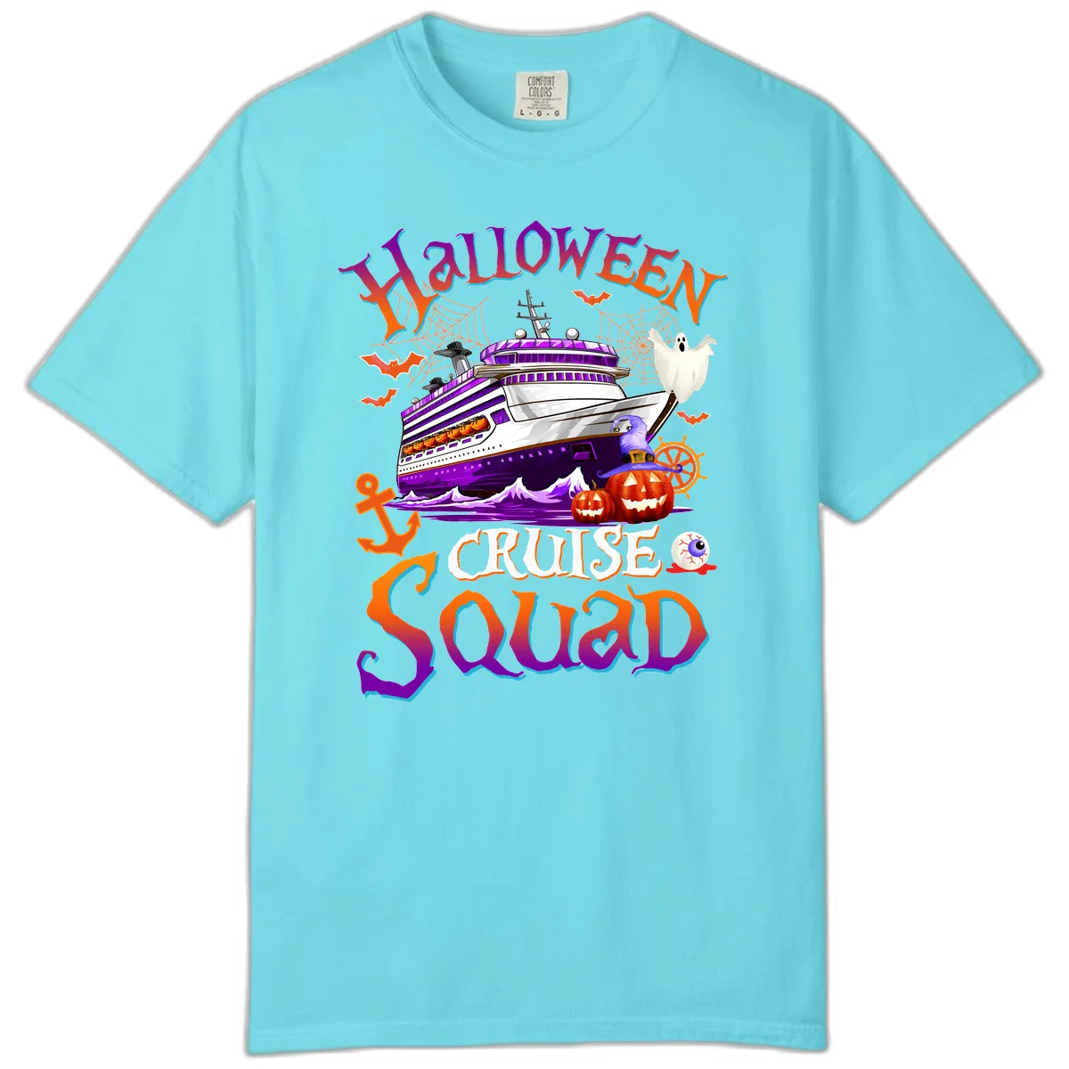 Halloween Cruise Squad Comfort Color in Lagoon Blue