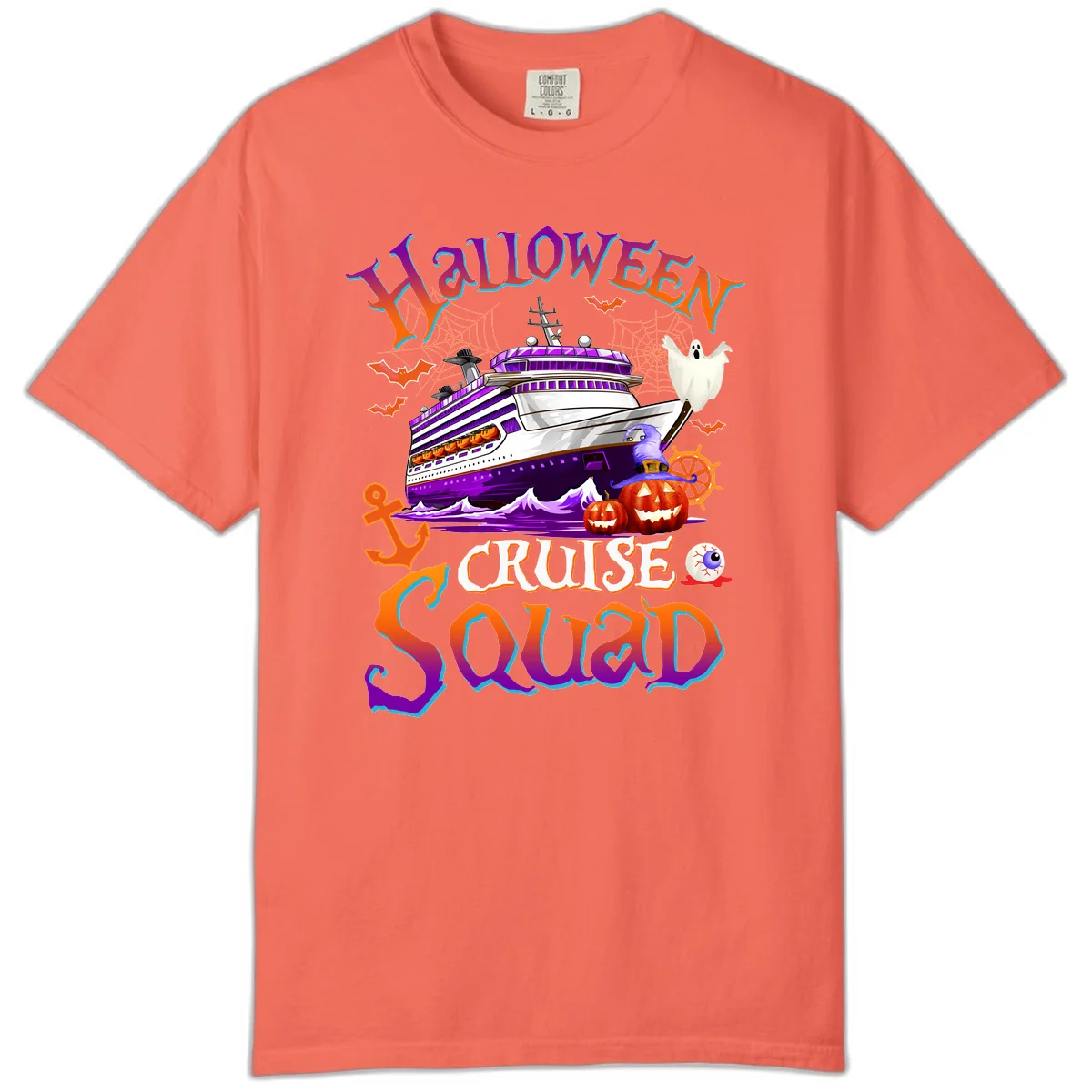 Halloween Cruise Squad Comfort Color in Bright Salmon