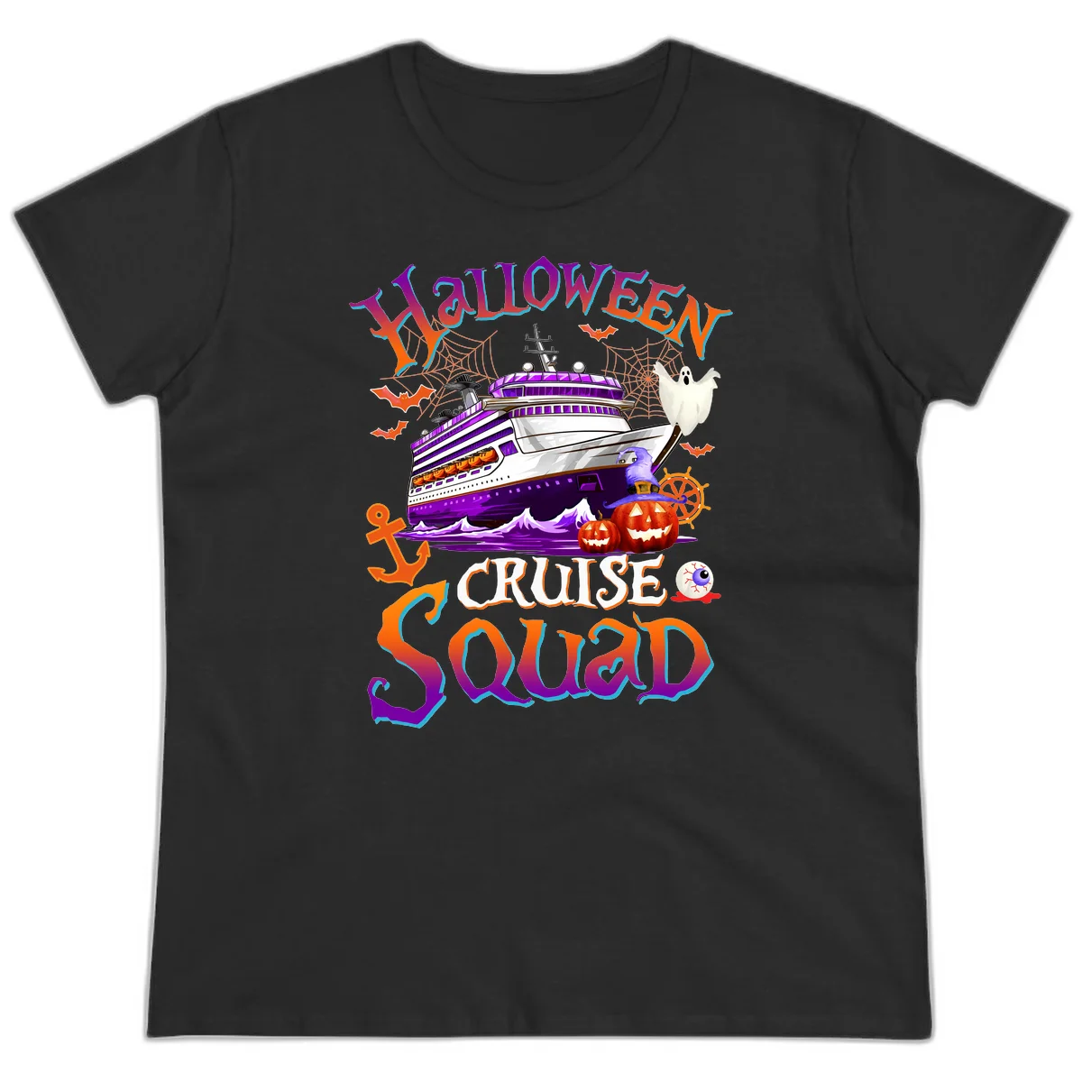 Halloween Cruise Squad Ladies Tee in Black