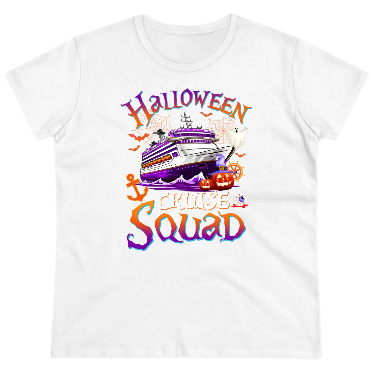 Halloween Cruise Squad Ladies Tee in White