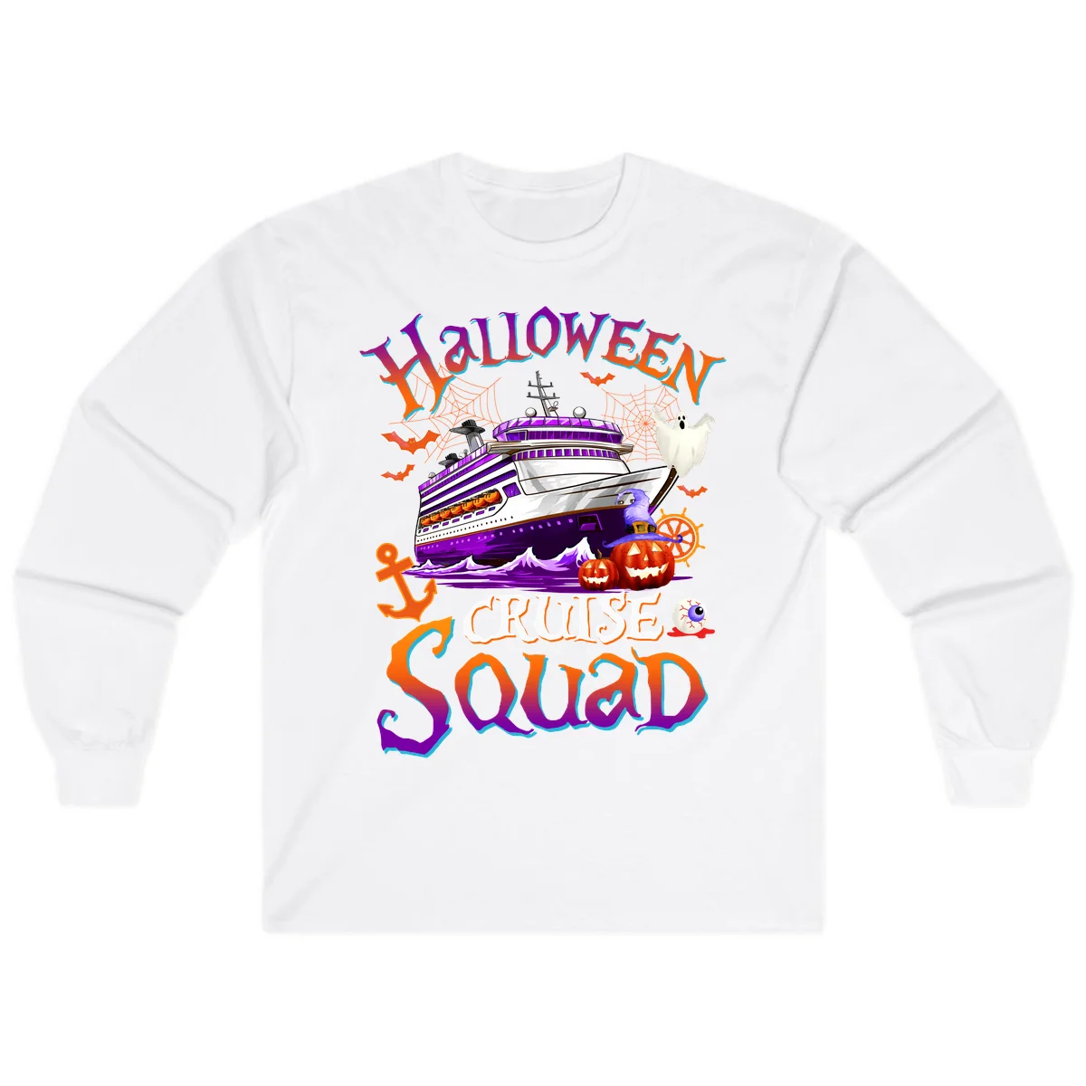 Halloween Cruise Squad Long Sleeve in White