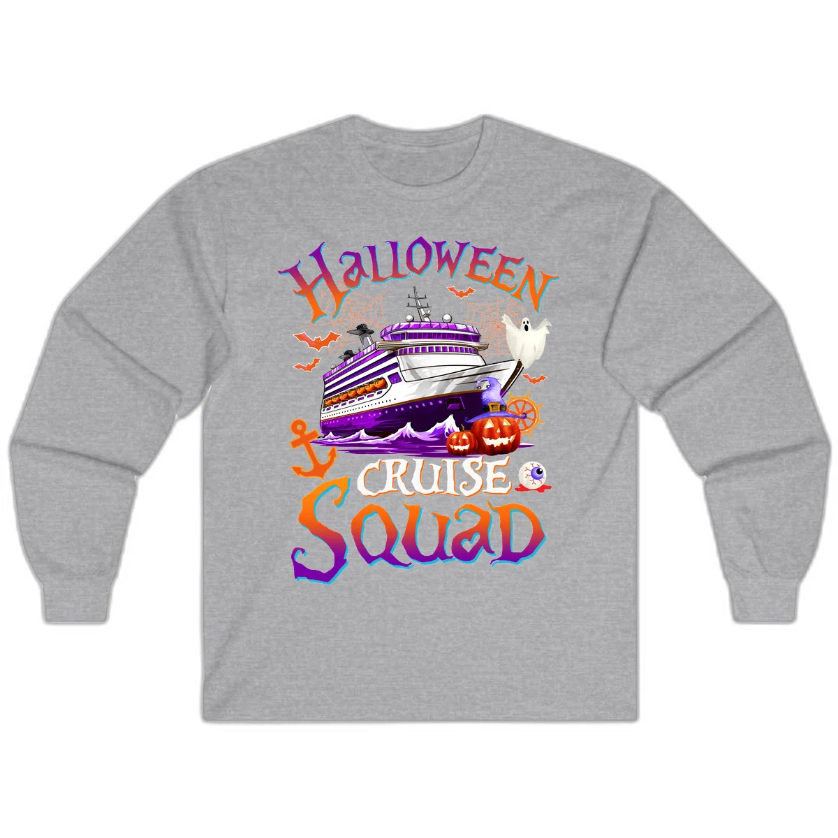 Halloween Cruise Squad Long Sleeve in Sport Grey