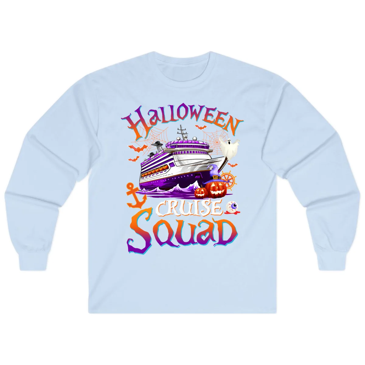 Halloween Cruise Squad Long Sleeve in Light Blue