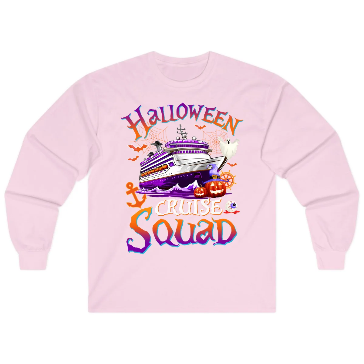 Halloween Cruise Squad Long Sleeve in Light Pink