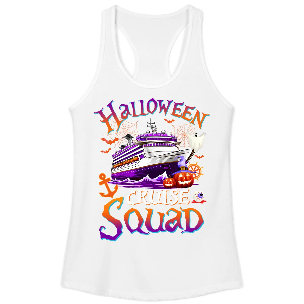 Halloween Cruise Squad Ladies Tank in White