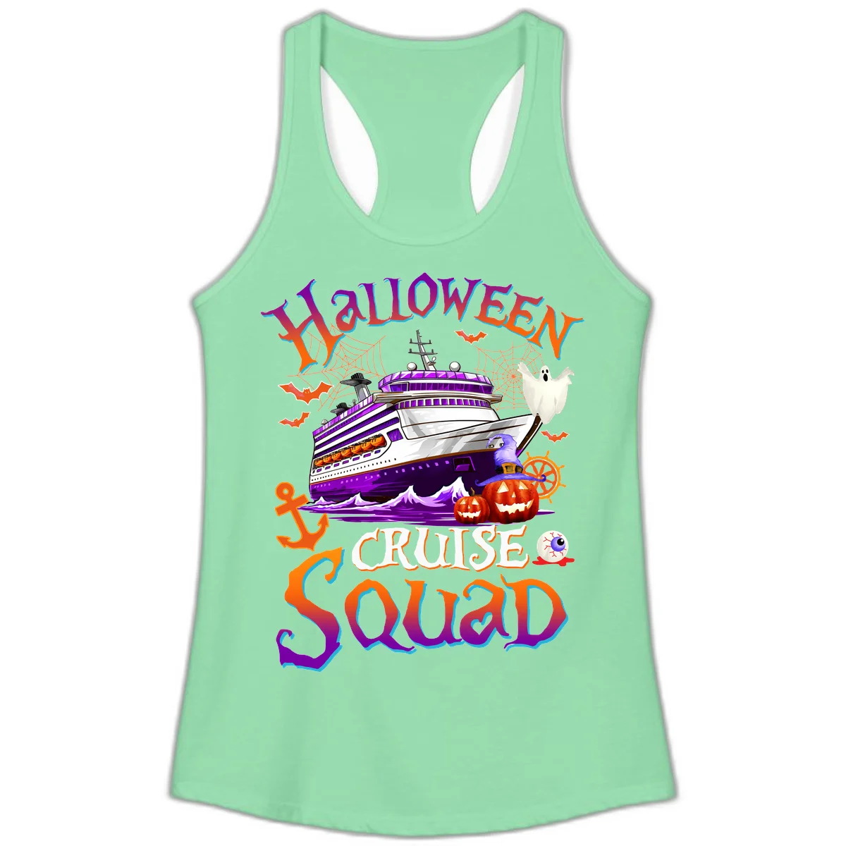 Halloween Cruise Squad Ladies Tank in Solid Mint
