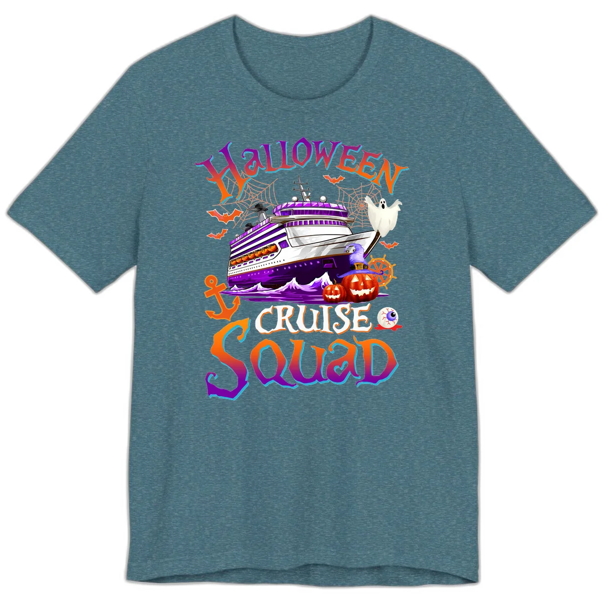 Halloween Cruise Squad Premium T-Shirt in Heather Deep Teal