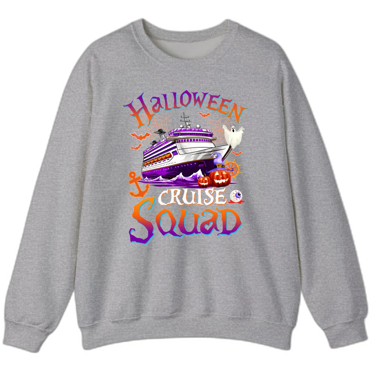 Halloween Cruise Squad Sweatshirt in Sport Grey