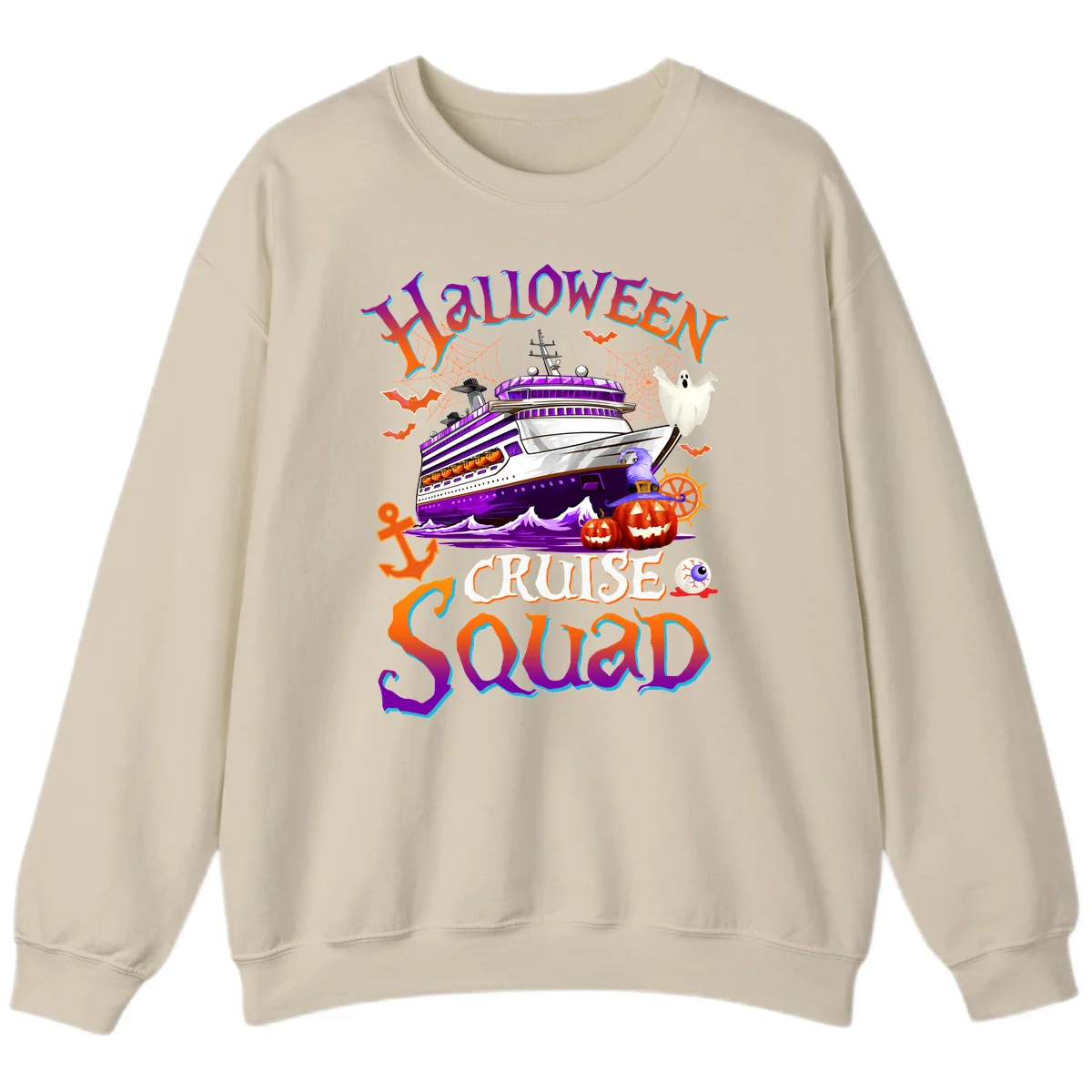 Halloween Cruise Squad Sweatshirt in Sand