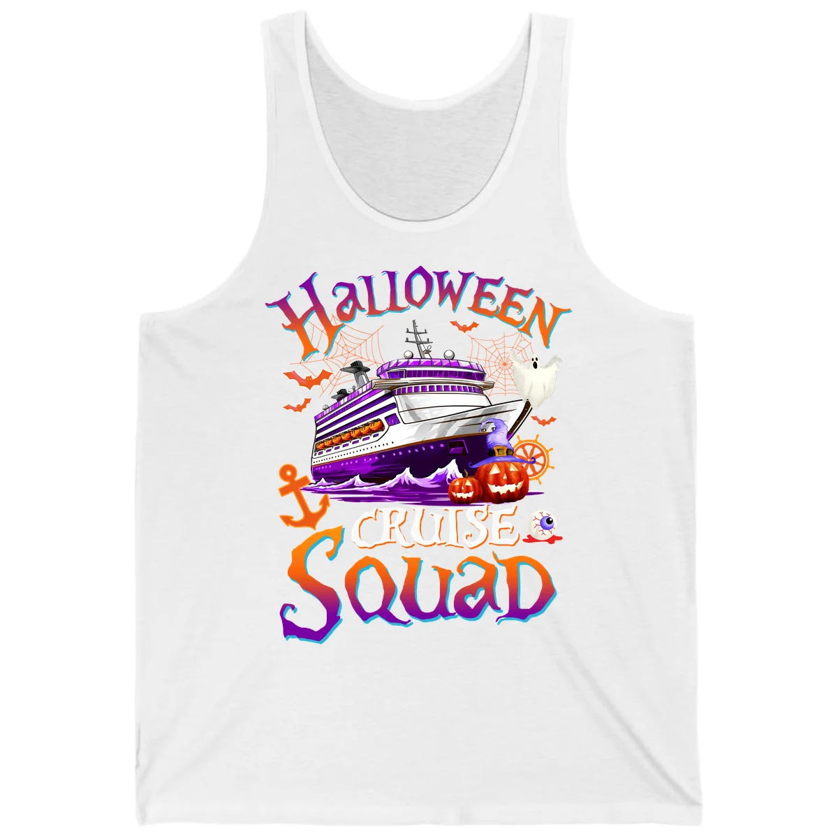 Halloween Cruise Squad Tank in White