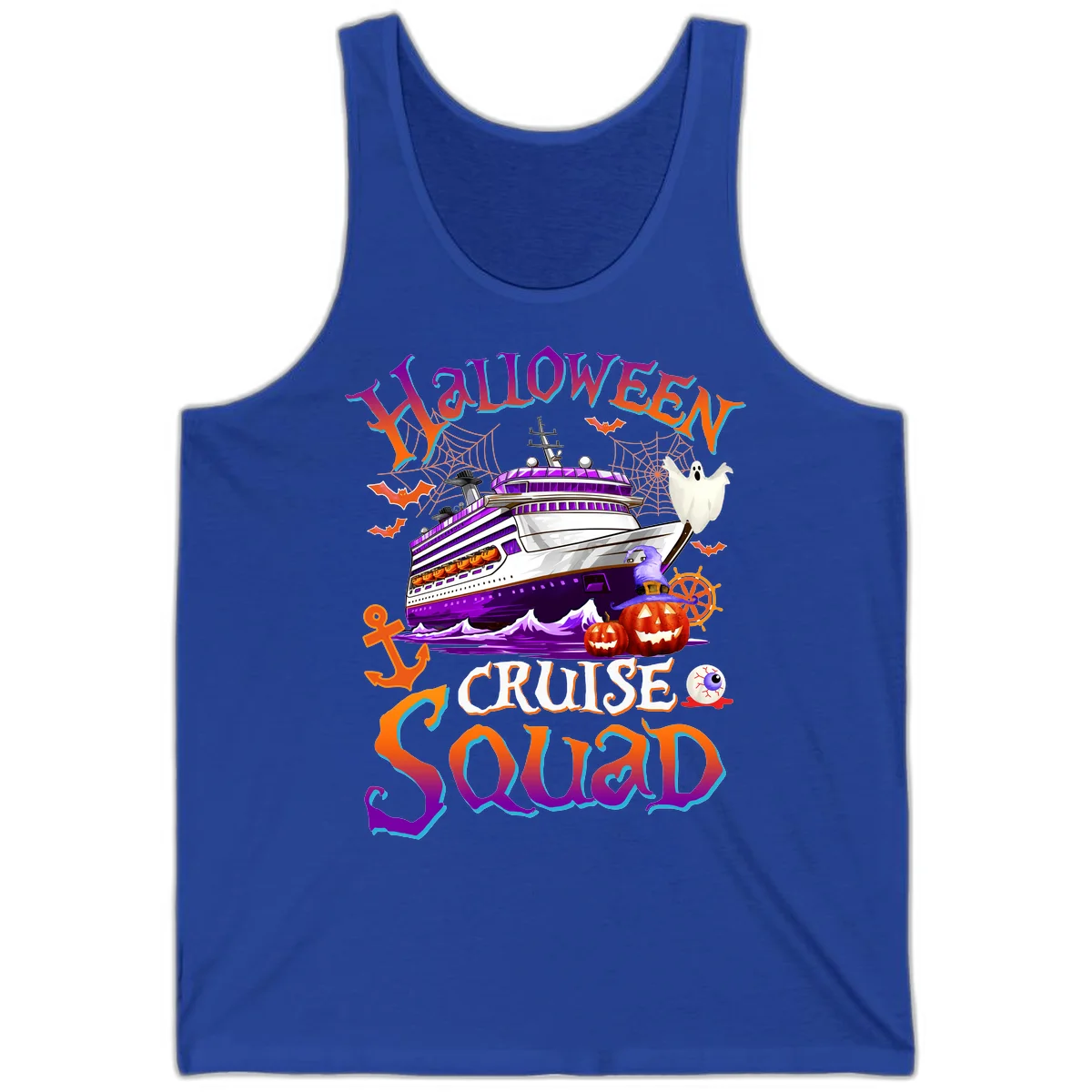 Halloween Cruise Squad Tank in True Royal